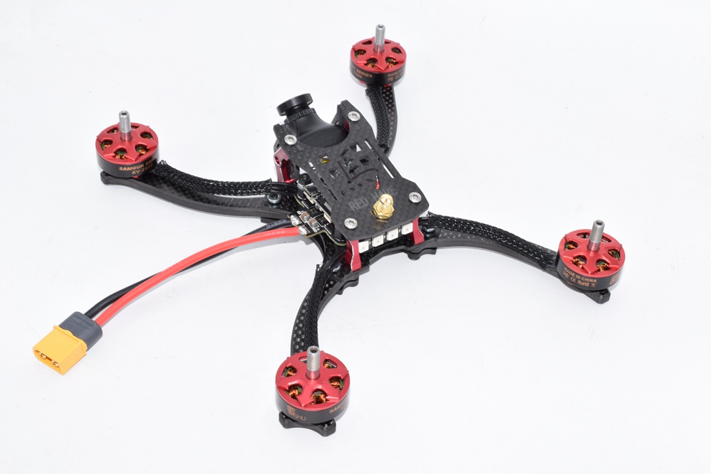 WAT-TEC RED HARE FPV Racing Drone with OMVT F4 FC OSD BLHeli_S 35A 4 in 1 ESC 5.8G 48CH VTX BNF - Frsky XM+Receiver