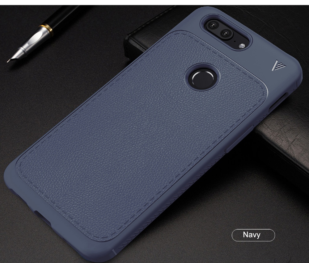 Lenuo Anti Drop Phone Cover for OnePlus 5T Hard PU Leather Cover Case - Black