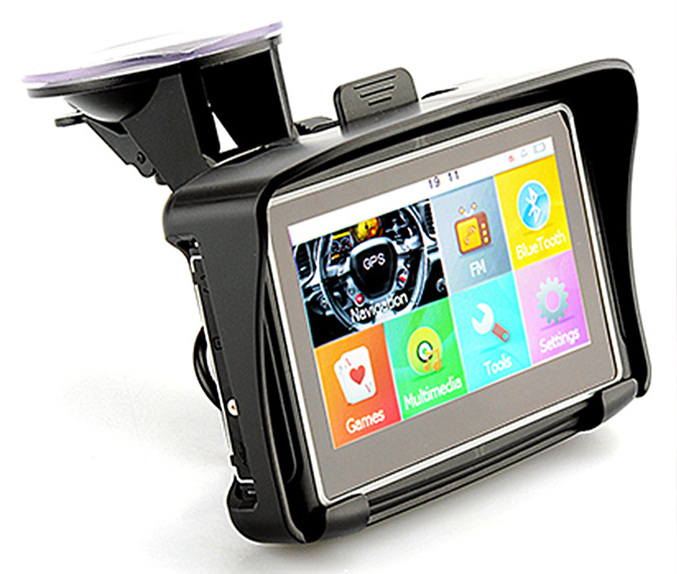 GS-4301 4.3" Touchscreen Waterproof Motorcycle Car GPS Navigation NAV 8GB Bluetooth With Malaysia Map - Black