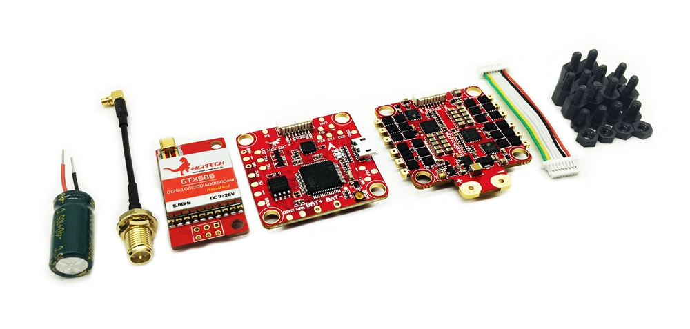 HGLRC TITAN PLUS F460-GTX585 AIO Fly Tower System AIRBUS F4 OSD + Dinoshot 60A Blheli_32 ESC + GTX585 VTX - RP-SMA Male