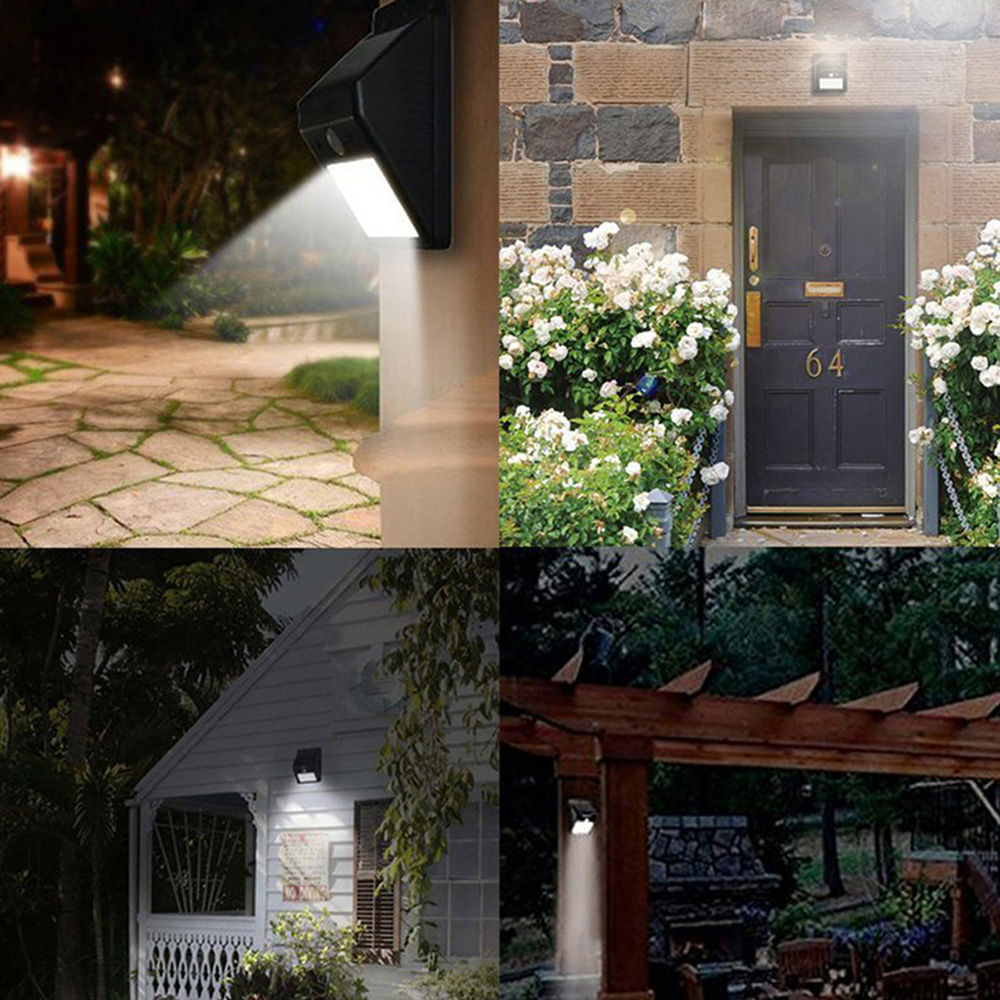 8 LED Solar Lights Outdoor Solar Motion Sensor Lights -Black