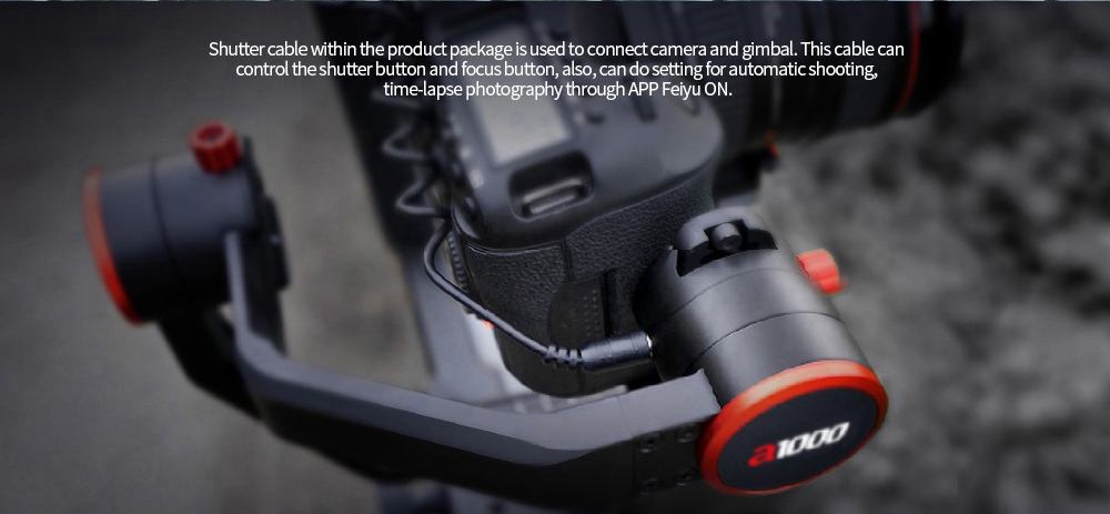 FeiyuTech A1000 3-Axis Brushless Handheld Gimbal for Mirrorless DSLR Camera Action Camera Smartphone - Single Handheld