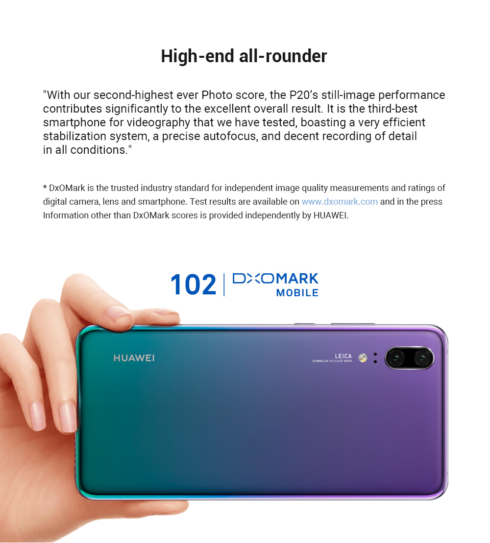 HUAWEI P20 5.8 Inch Smartphone FHD+ Screen Kirin 970 6GB 128GB 12.0MP+20.0MP Dual Rear Cameras Android 8.1 - Champagne Gold