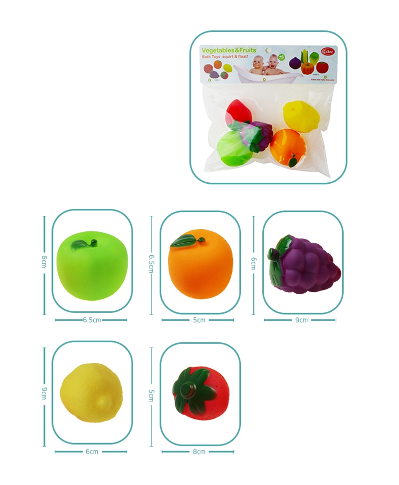 Cikoo Children Fruits/Vegetables Soft Bath Toys