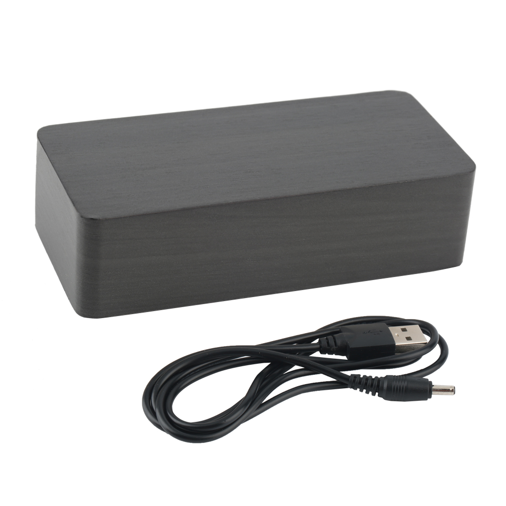 Home Wooden Clock Digital LED Alarm Calendar Thermometer Sound Control Date