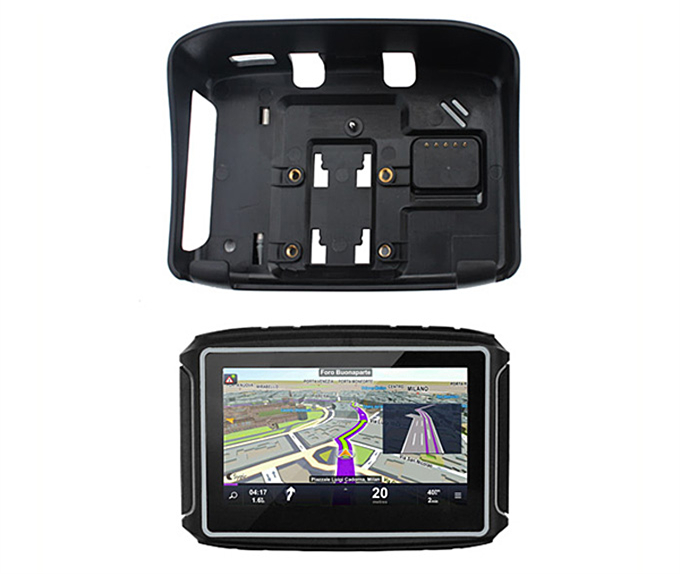 GS-4301 4.3" Touchscreen Waterproof Motorcycle Car GPS Navigation NAV 8GB Bluetooth With Malaysia Map - Black