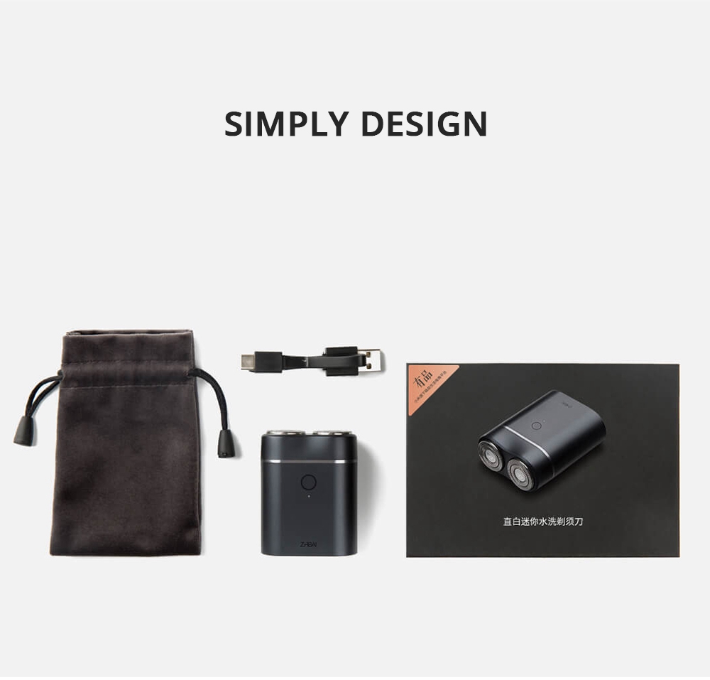 Xiaomi Zhibai Mini Shaver USB Rechargeable Electric Razor -Black