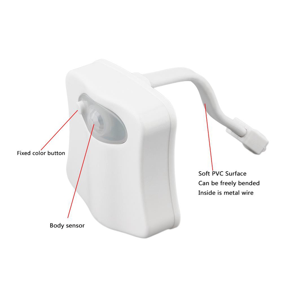 Toilet Nightlight With Auto Motion Activated Sensor Toilet Light Lamp - White
