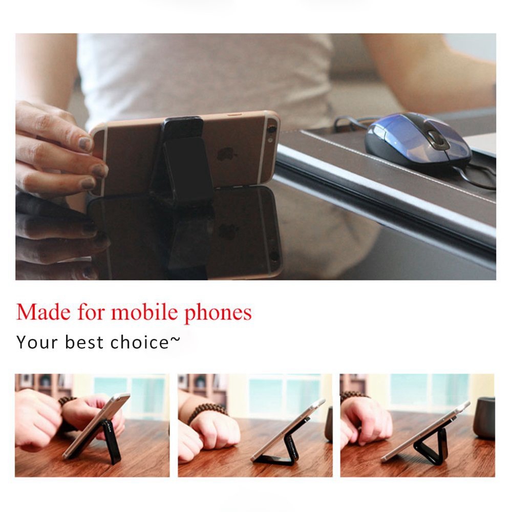 Flourish Lama Adhesive Rubber Sticky Anti-Slip Car Mobile Phone Holder Changeable Mount Paste Stickers - Black