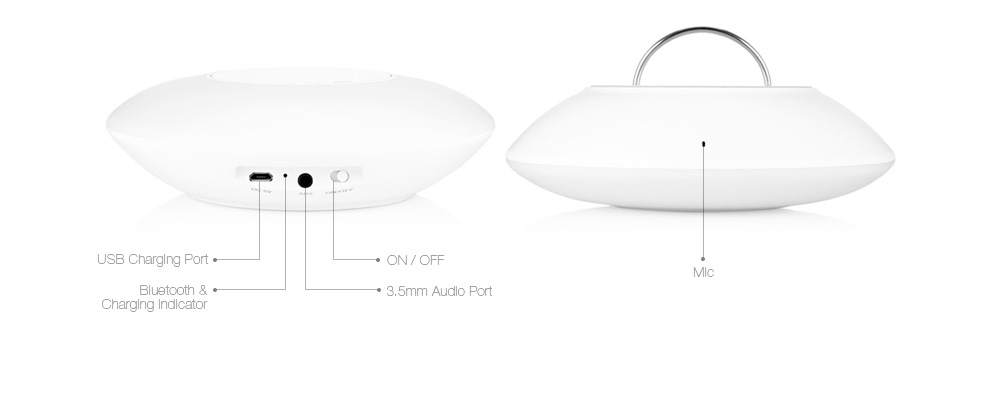 X6 Wireless Bluetooth Speaker LED Colorful Night Lamp - White