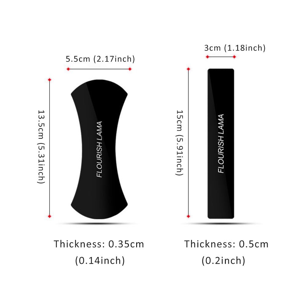 Flourish Lama Adhesive Rubber Sticky Anti-Slip Car Mobile Phone Holder Changeable Mount Paste Stickers - Black