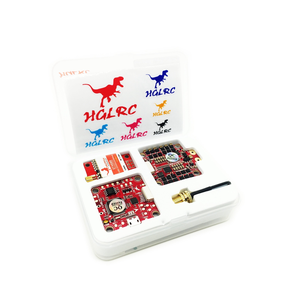 HGLRC TITAN PLUS F460-GTX585 AIO Fly Tower System AIRBUS F4 OSD + Dinoshot 60A Blheli_32 ESC + GTX585 VTX - SMA Male