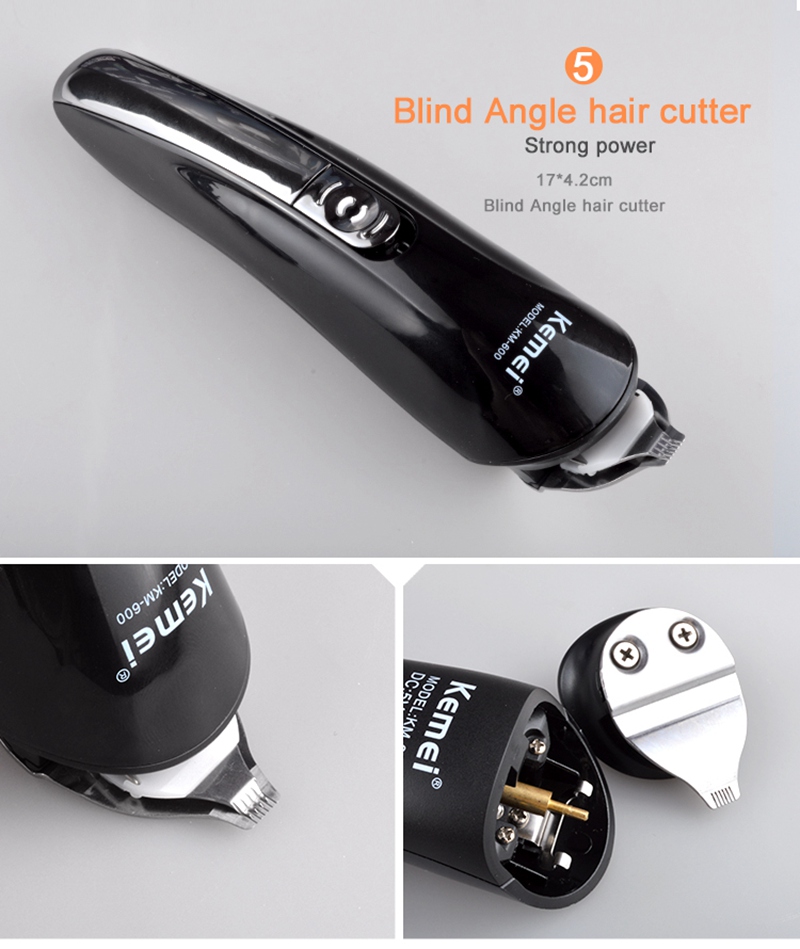 Kemei KM-600 Professional Hair Clipper Electric Shaver - Black