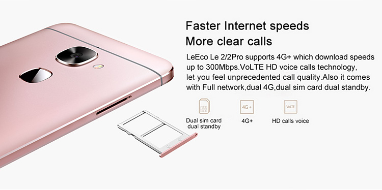 LeTV LeEco Le X526 5.5 Inch 4G LTE FHD Screen Smartphone Qualcomm Snapdragon 652 3GB 32GB 16.0MP Android 6.0 Touch ID - Gold