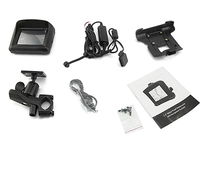 F350 3.5" CE6.0 Waterproof Motorcycle Car GPS Navigator 8G Bluetooth With America Map - Black