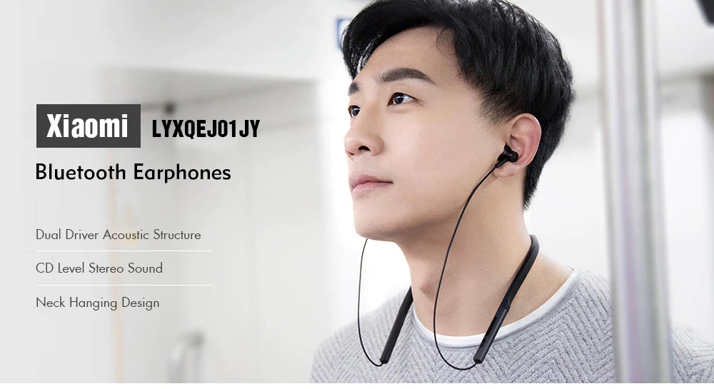 Xiaomi LYXQEJ01JY Bluetooth Necklace Earphones Headphones - Grey