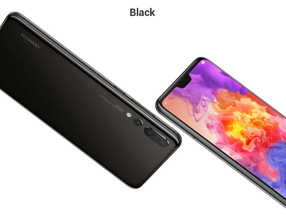 HUAWEI P20 Pro 6.1 Inch Smartphone FHD+ Screen Kirin 970 6GB 128GB 20.0MP+40.0MP+8.0MP Three Rear Cameras Android 8.1 - Jet Black