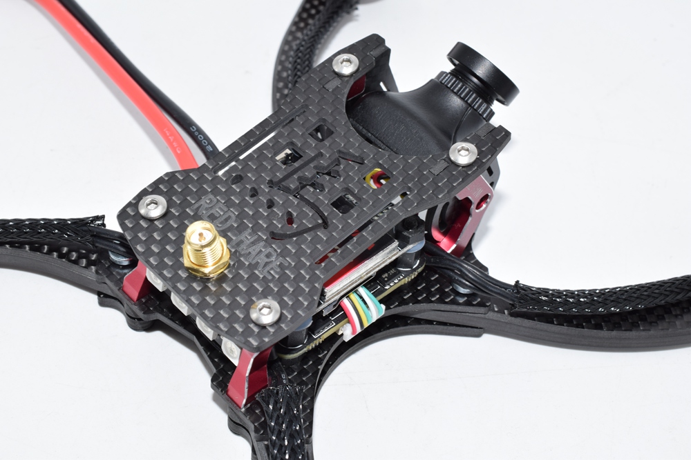 WAT-TEC RED HARE FPV Racing Drone with OMVT F4 FC OSD BLHeli_S 35A 4 in 1 ESC 5.8G 48CH VTX BNF - Frsky XM+Receiver