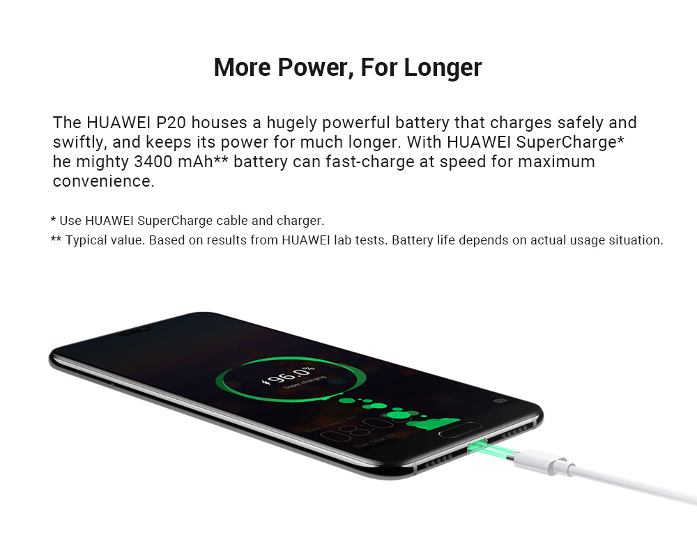 HUAWEI P20 5.8 Inch Smartphone FHD+ Screen Kirin 970 6GB 64GB 12.0MP+20.0MP Dual Rear Cameras Android 8.1 - Champagne Gold