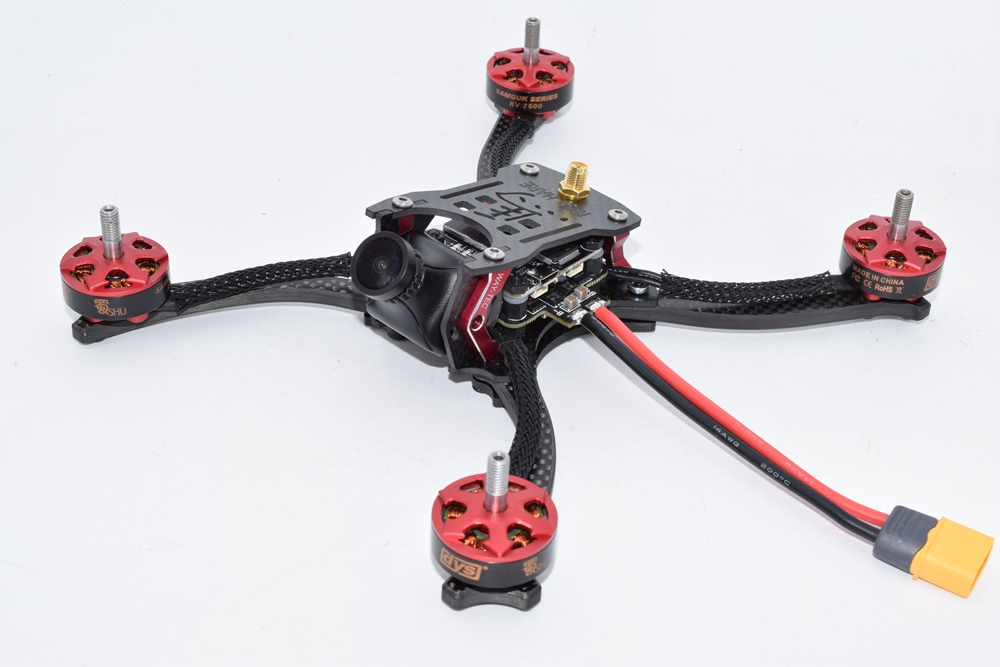 WAT-TEC RED HARE FPV Racing Drone with OMVT F4 FC OSD BLHeli_S 35A 4 in 1 ESC 5.8G 48CH VTX BNF - Frsky XM+Receiver