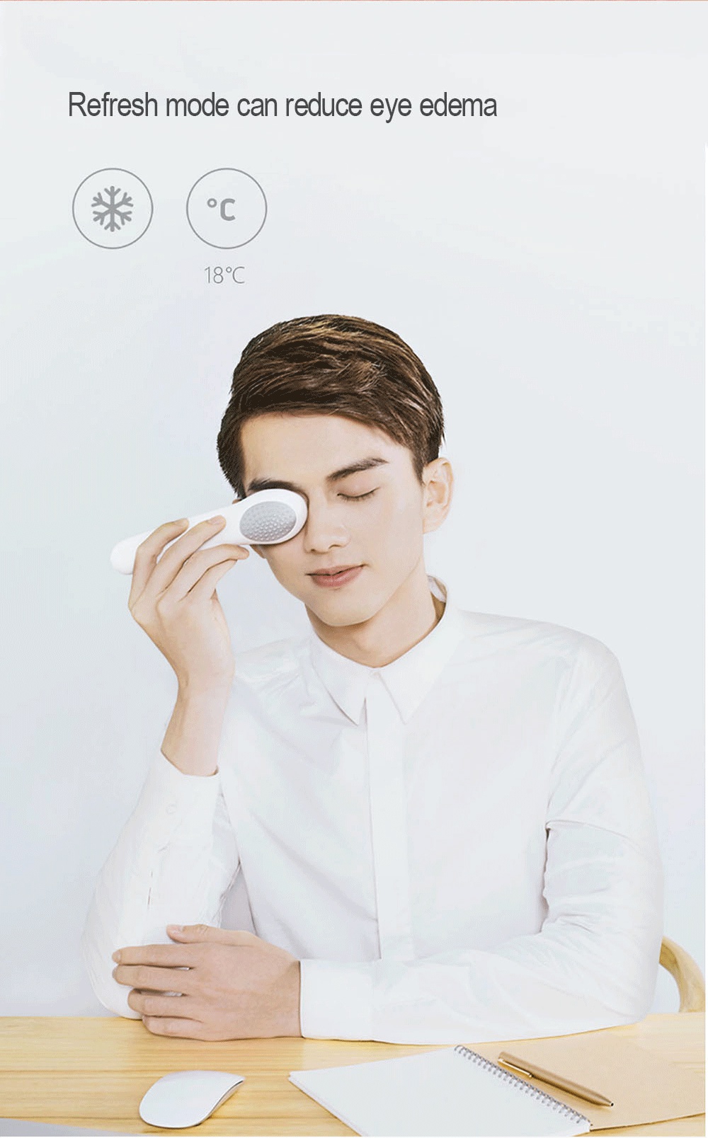 Xiaomi Lefan Cold Warm Eye Massager Built-in Semiconductor Refrigeration Tablet Automatic Sensor with USB Port Eye Massager -Green