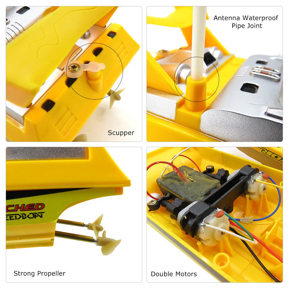 Flytec HQ5011 27Mhz Brushed RC Racing Boat RTR - Yellow