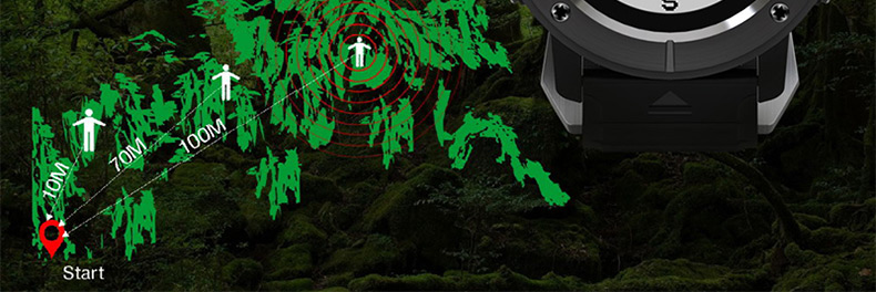 Makibes G06 Smartwatch Heart Rate Monitor IP68 Water Resistant GPS Sports Watch Compatible With IOS Android - Black