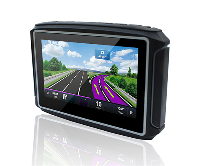 GS-4301 4.3" Touchscreen Waterproof Motorcycle Car GPS Navigation NAV 8GB Bluetooth With Malaysia Map - Black