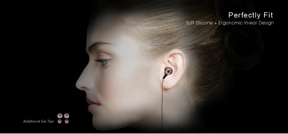 M300 3.5MM Wooden In-ear Music Earphones - Brown
