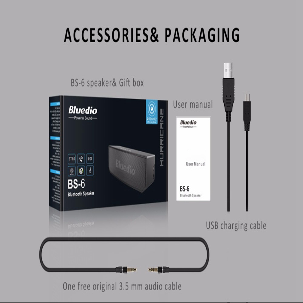 Bluedio BS-6 Mini Bluetooth Speaker with Microphone Smart Cloud Speaker