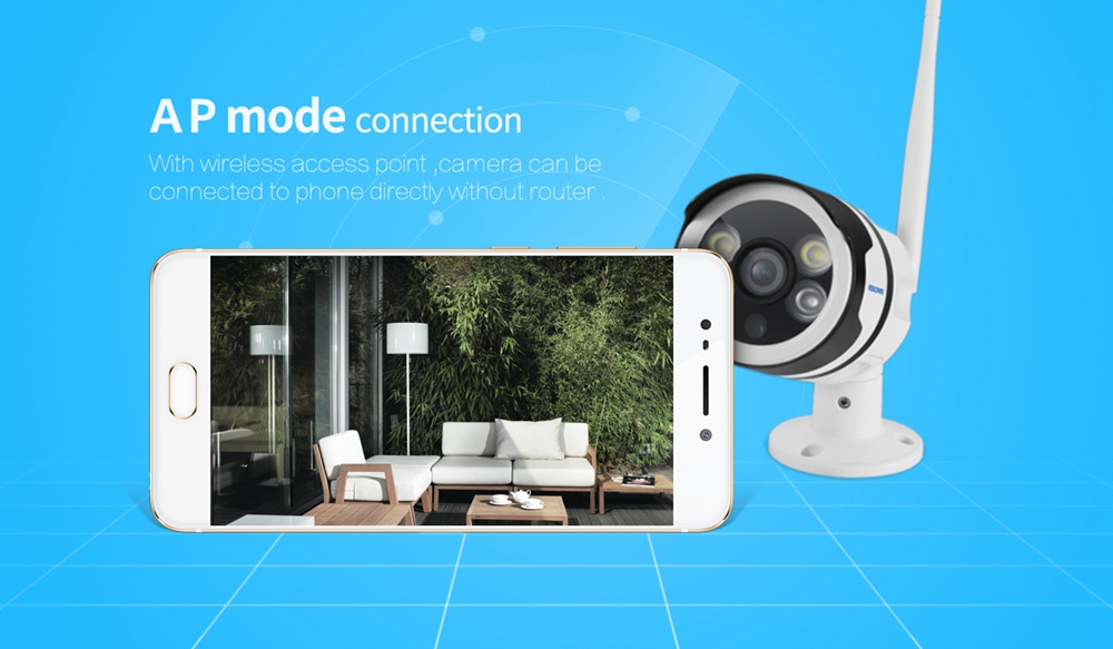 ESCAM QF508 1080P WiFi IP Camera 2MP Wireless Outdoor Waterproof CMOS Sensor IR-CUT Surveillance Security Camera -White