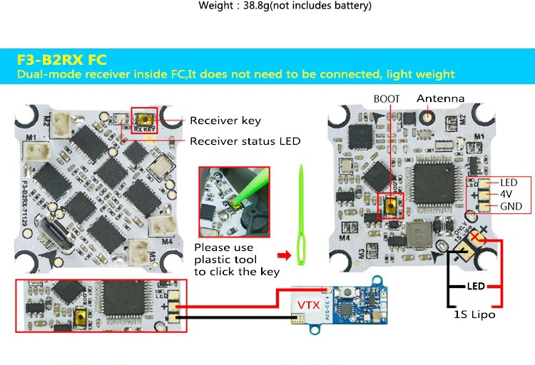 Kingkong/LDARC TINY R7 75mm FPV Drone with 5.8G 16CH 800TVL Camera One Key Flip Over After Crash PNP Version - DSM2