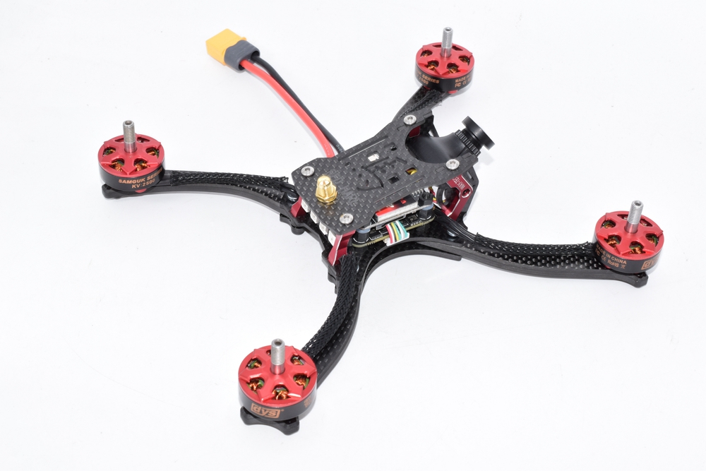 WAT-TEC RED HARE FPV Racing Drone with OMVT F4 FC OSD BLHeli_S 35A 4 in 1 ESC 5.8G 48CH VTX BNF - Frsky XM+Receiver