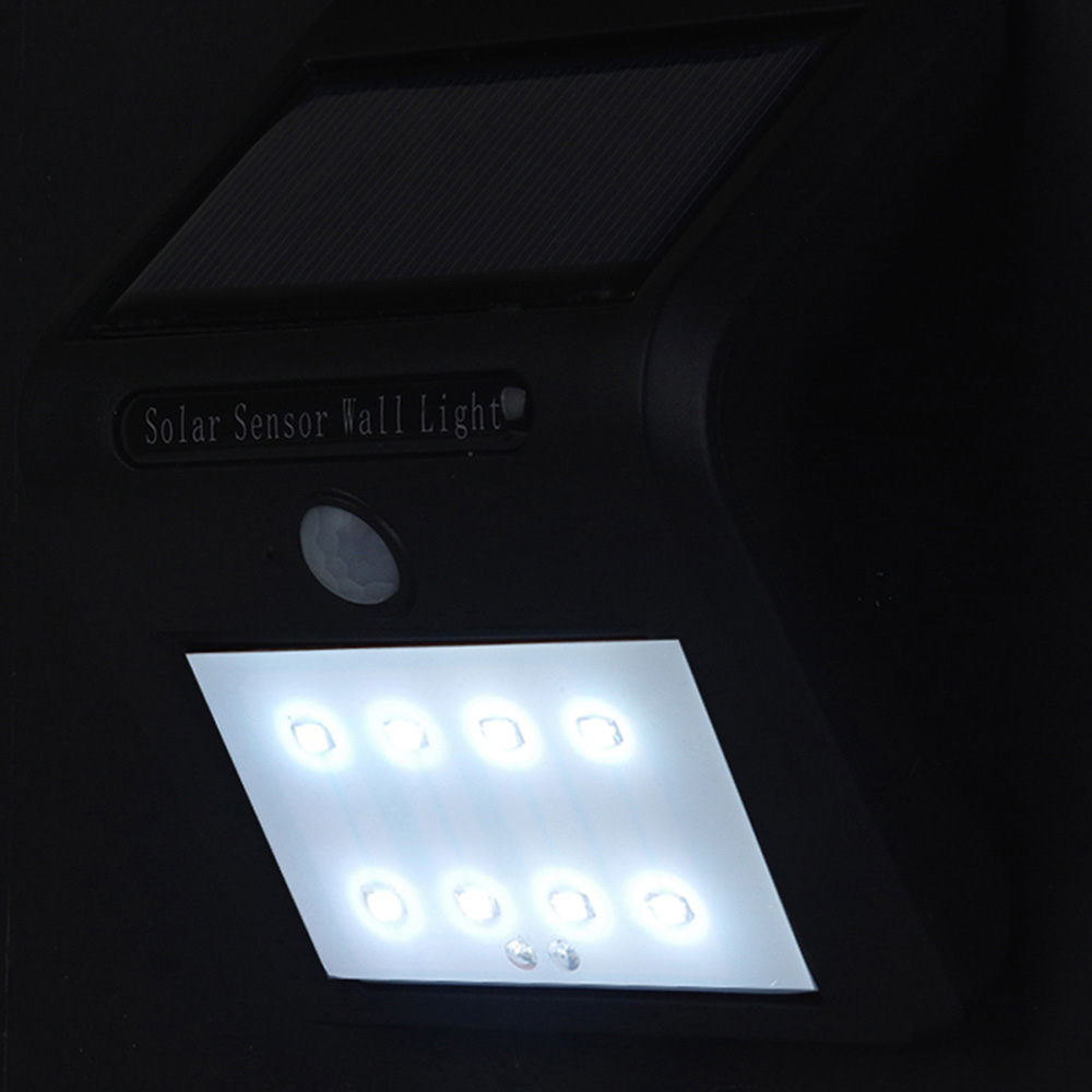 8 LED Solar Lights Outdoor Solar Motion Sensor Lights -Black
