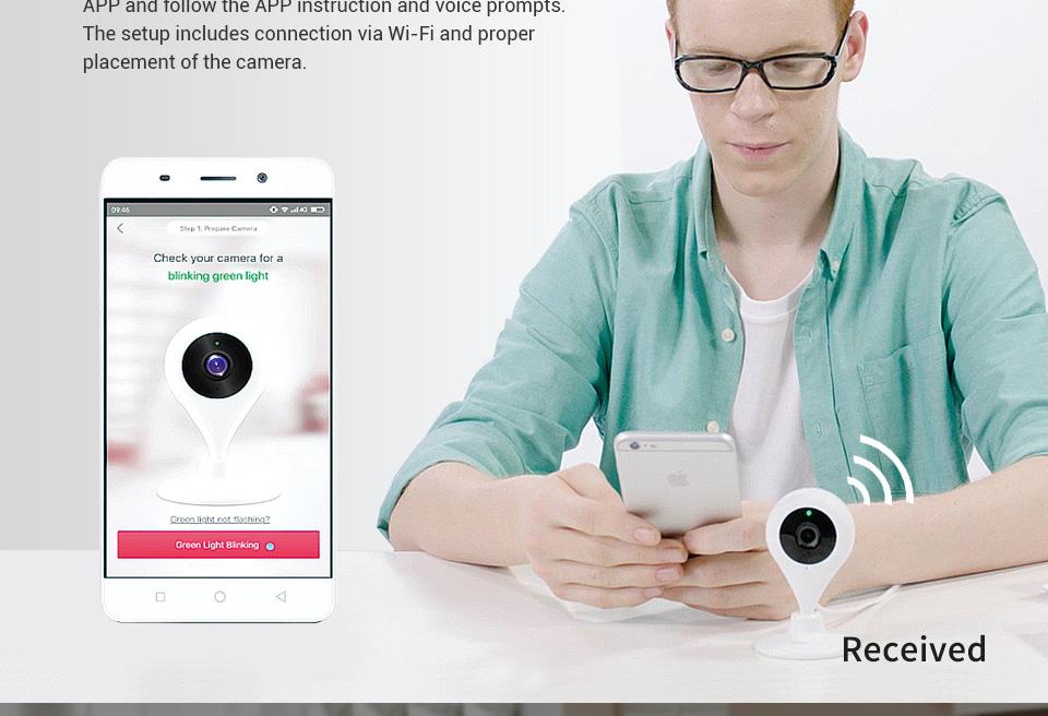 360 D603 720P WiFi IP Camera Water Drop CMOS CCD Motion Detection 2-way Audio Wireless Security Camera -White