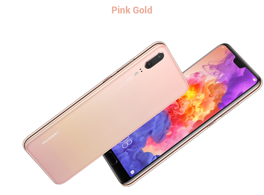 HUAWEI P20 5.8 Inch Smartphone FHD+ Screen Kirin 970 6GB 64GB 12.0MP+20.0MP Dual Rear Cameras Android 8.1 - Champagne Gold