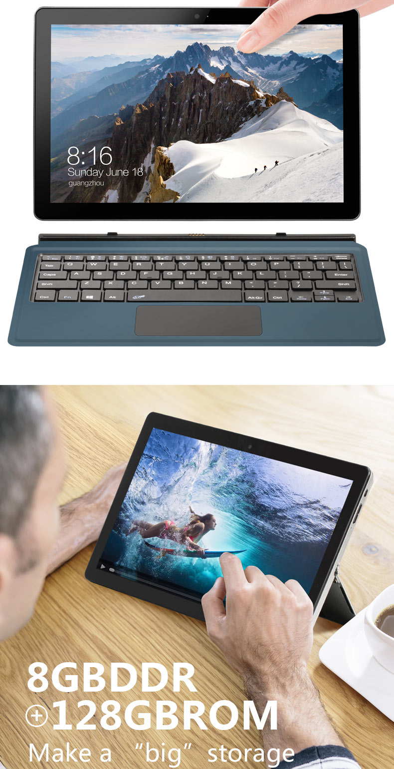 VOYO Vbook i3 Tablet PC Intel Cherry Trail x5-Z8350 Quad Core 10.1" IPS Screen 1920*1200 8GB DDR3 128GB eMMC Windows 10 - Silver