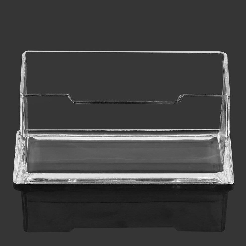 Clear Desktop Business Card Holder Display Stand Acrylic Plastic Desk Shelf