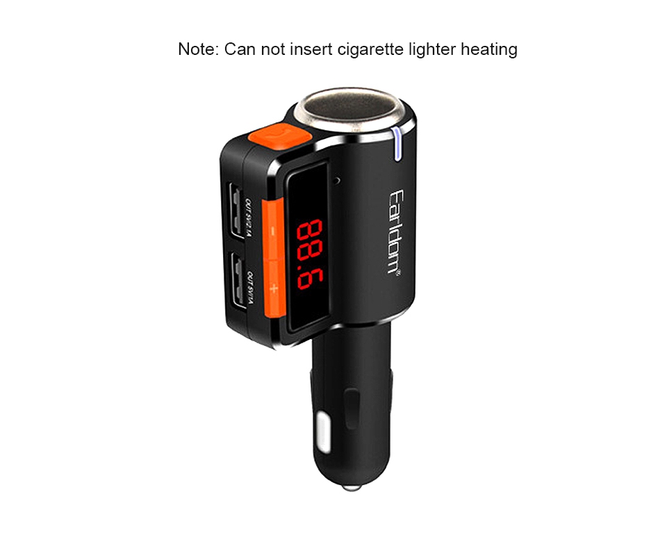 Earldom M10 Dual USB Car Charger Bluetooth Handsfree Call Car MP3 Player FM Transmitter - Black