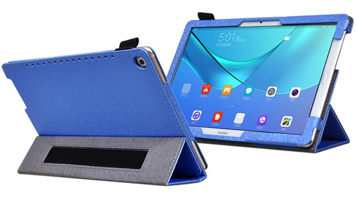 Protective Leather Case With Kickstand Armband Function For Huawei M5 10.8 Inch Tablet PC - Black