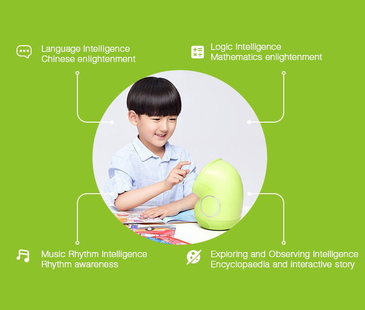 Original Pudding BeanQ Smart Robot Mobile Version Learning English Video Call Early Education Machine - Green