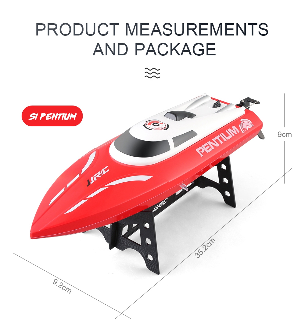 JJRC S1 PENTIUM RC Boat 2.4G Waterproof Protection 180 Degree Flip High Speed Brushed RTR - Red