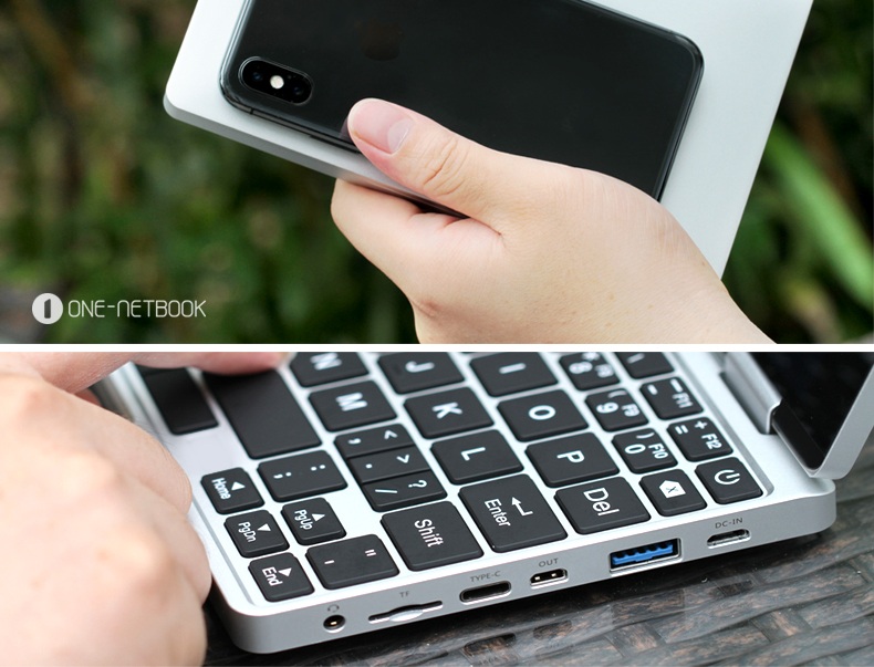 One Netbook One Mix Yoga Pocket Laptop Intel Cherry Trail x5-Z8350 Quad Core 7" IPS Screen 1920*1200 Windows 10 8GB DDR3 128GB eMMC - Silver