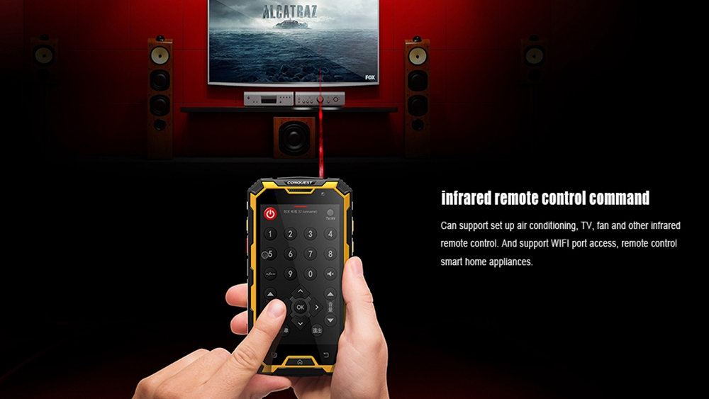 Conquest S8 5.0 Inch IP68 Waterproof 4G Smartphone MTK6755 4GB 64GB 16.0MP Rear Camera Android 6.0 FHD Screen 6000mAh - Black