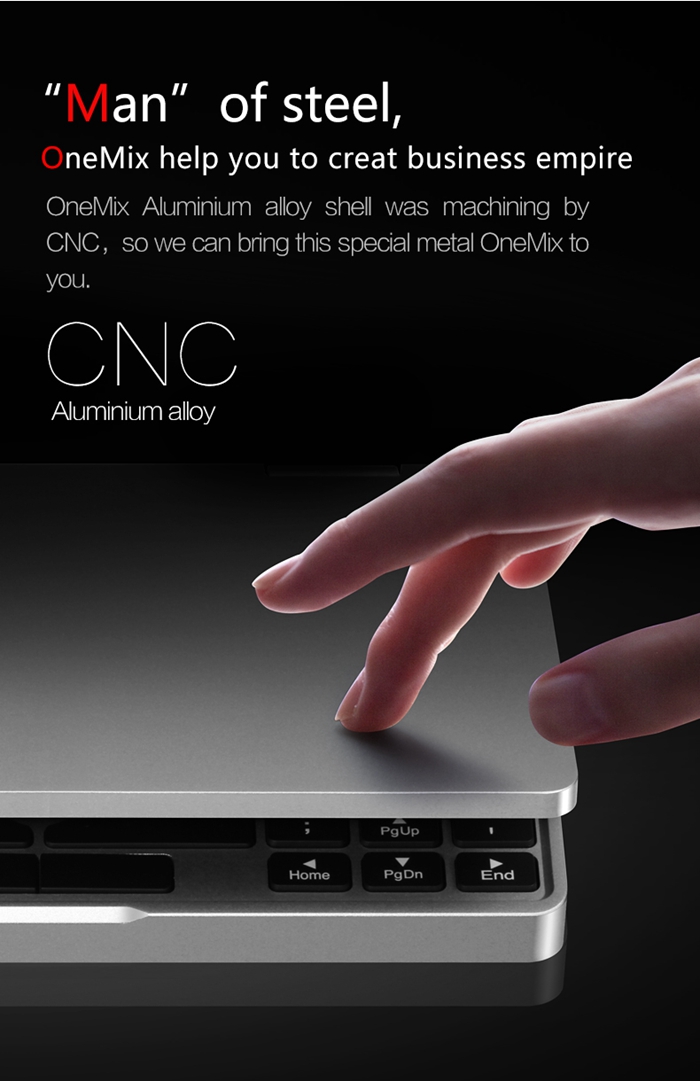 One Netbook One Mix Laptop Intel Cherry Trail x5-Z8350 Quad Core 7" IPS Screen 1920*1200 Windows 10 8GB DDR3 128GB eMMC - Silver