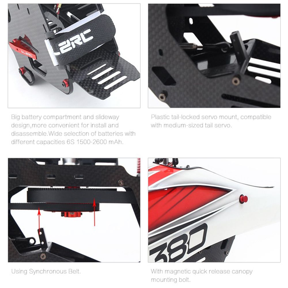 ALZRC Devil 380 FAST FBL 380mm Fiber Blades RC Helicopter Super Combo Version - Red