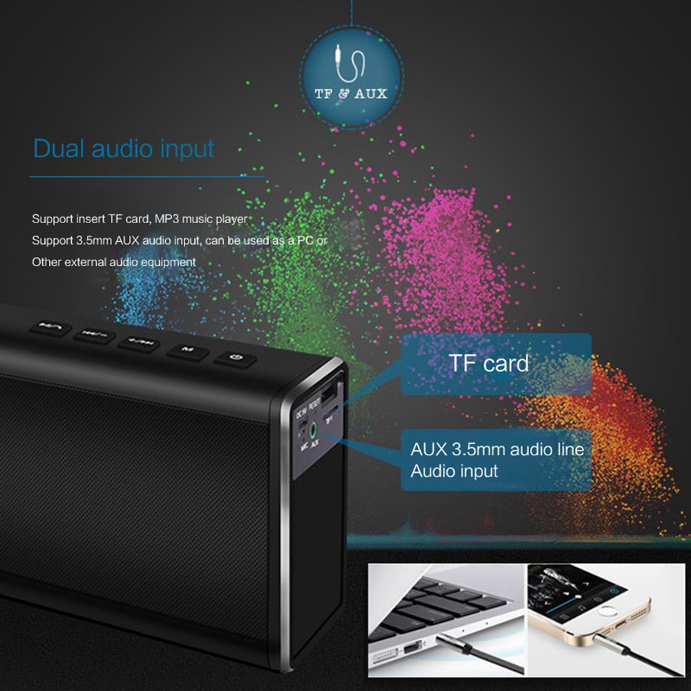 Haynie PN-19 Bluetooth Speaker Super Bass 20W 4000mAh Battery Portable Metal HIFI - Black