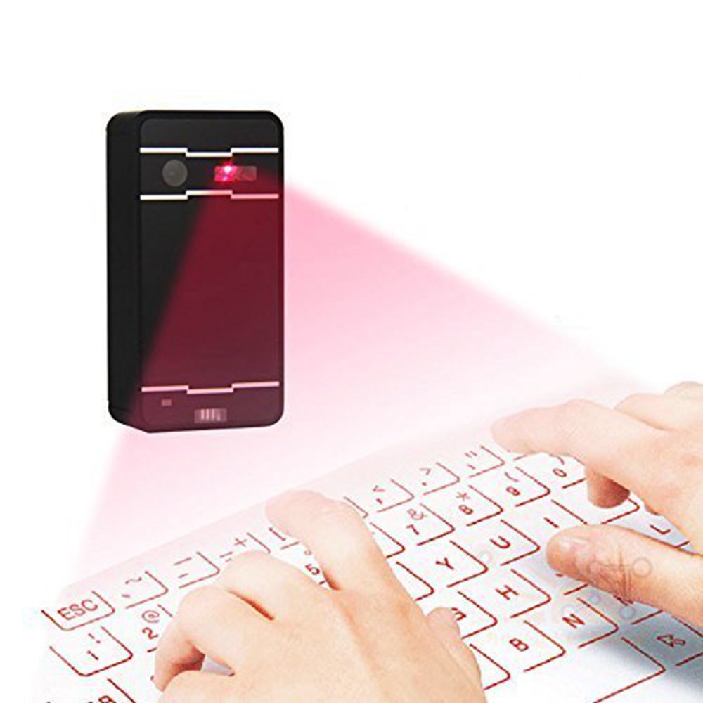 F1A Bluetooth Wireless Virtual Laser Projection Keyboard Support Windows Android IOS - Black