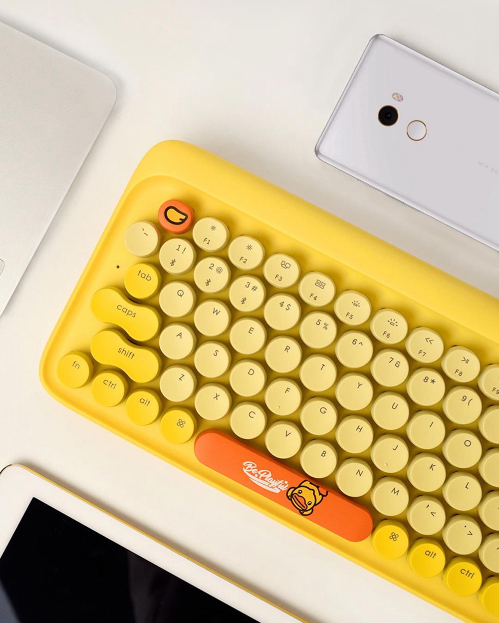 Mijia Youpin LoFree Dot Bluetooth Mechanical Keyboard B.Duck Little Yellow Duck Three-Piece Backlight - Yellow
