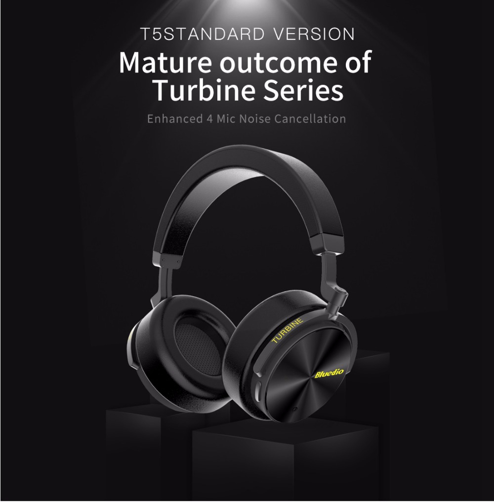 Bluedio T5 Wireless Bluetooth Headphone with Microphone - Yellow